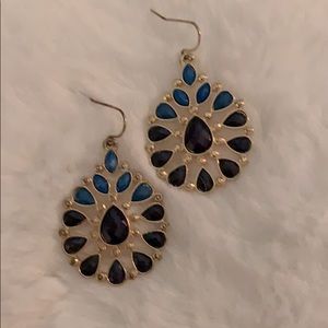 Blue and gold earrings